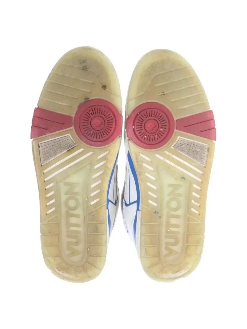 Louis Vuitton Line Lace Up Low Cut Sneakers White Blue - Picture 5 of 6